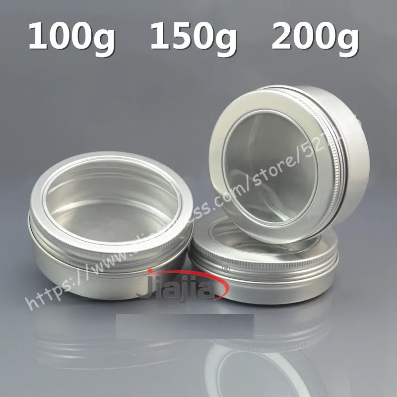 150g silver aluminum jar/tin/can with window.Aromatherapy tin,150ml