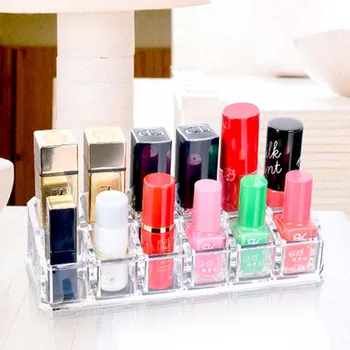 

Acrylic Lipstick Rack Nail Polish Holder Cosmetic Storage Cases Makeup Organizer Jewelry Storage Box Same Level Style