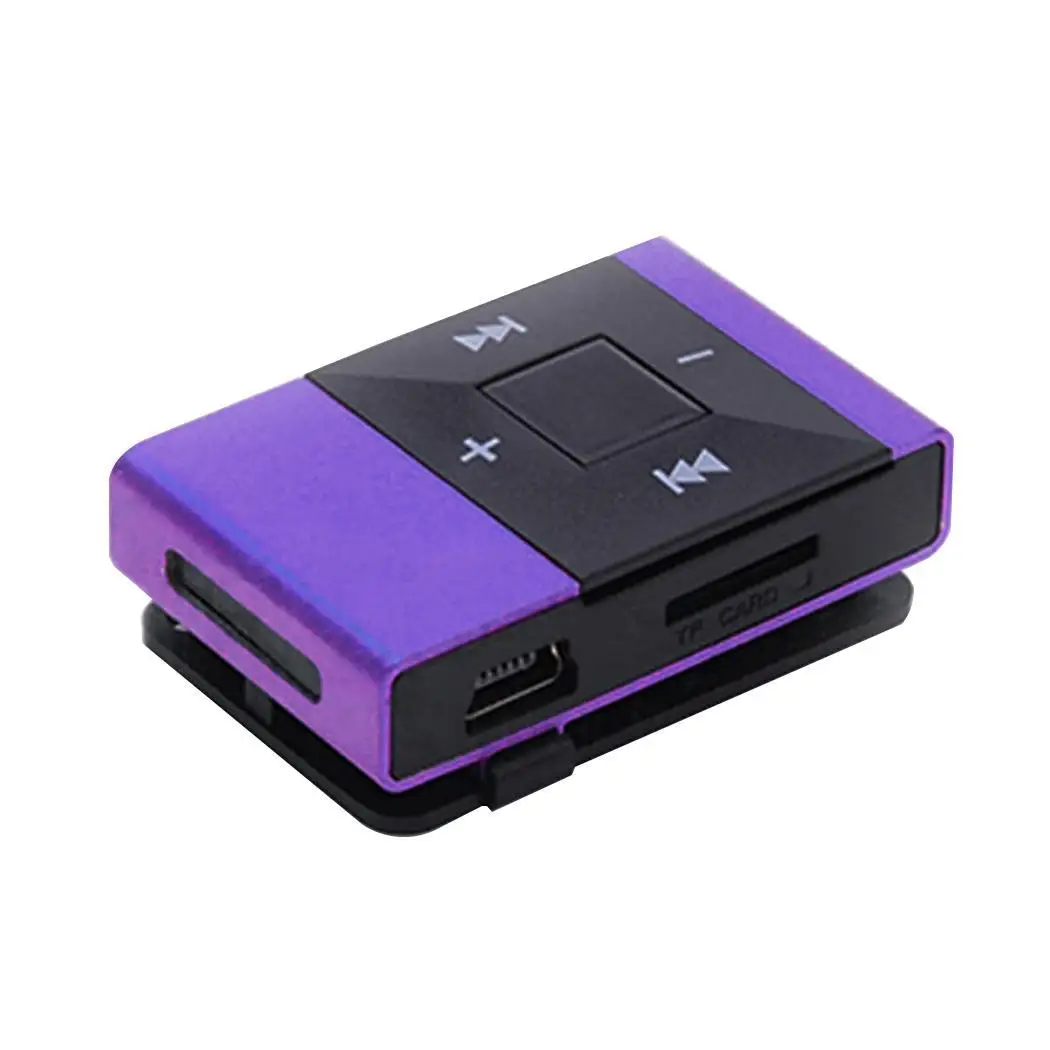 Металлический клип аудио плеер Поддержка карт спорта WAV, WMA, Mp3, Wav, 60 дБ MP3 1 USB 2,0 плеер 10-20 часов - Цвет: purple