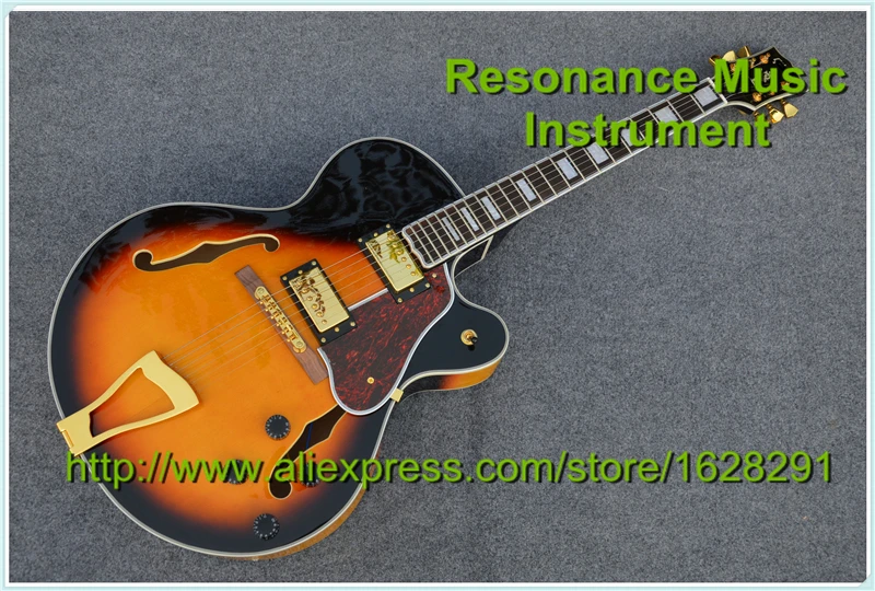 

Hot Selling Jazz Hollow L5 Electric Guitar Vintage Sunburst Gold Hardware In Stock