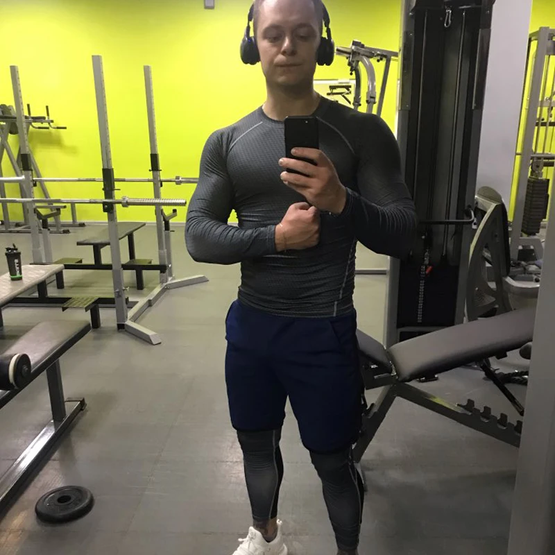 

Men's Gym Training Set Compressed 3D Sportswear Multifunction Tracksuit Jogging Suits Winter Workout Thermal Underwear tights