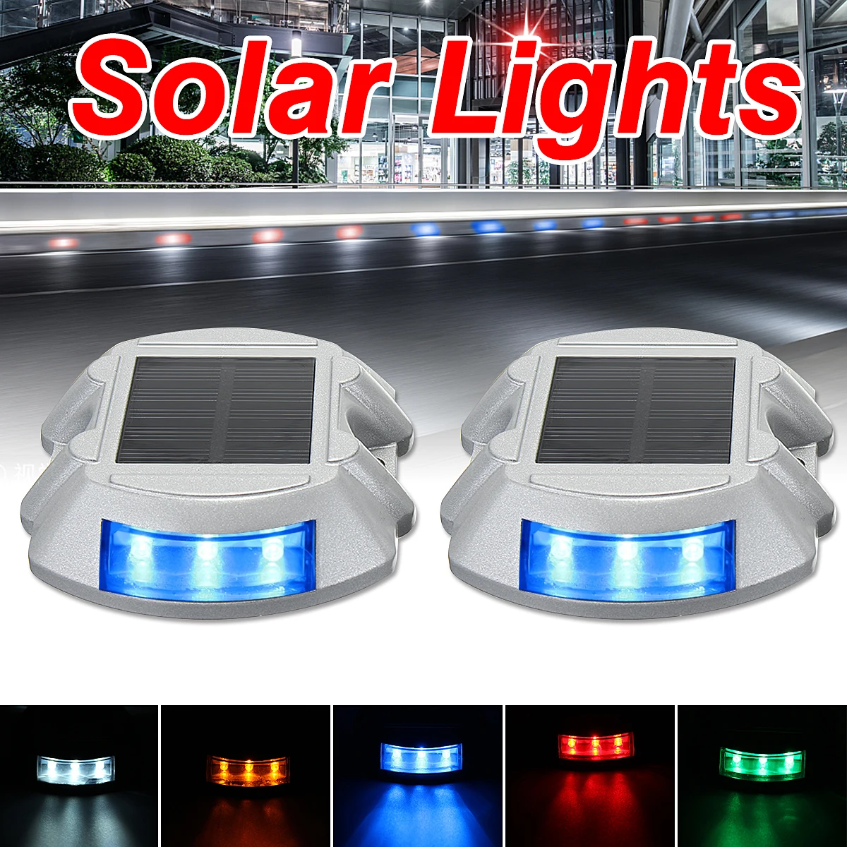 

2PCS Solar LED Waterproof Pathway Driveway Light Lamp Dock Path Step Road Yard 5 Color Outdoor Path Lamp Solar Lamps Lantern