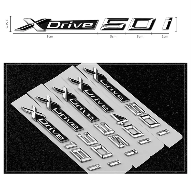 

Auto Accessories ABS Car Sticker Refit Displacement Emblems Tail Decor for BMW X1 X2 X3 X4 X5 X6 Xdrive 20I 25I 28I 40I 50I 35I
