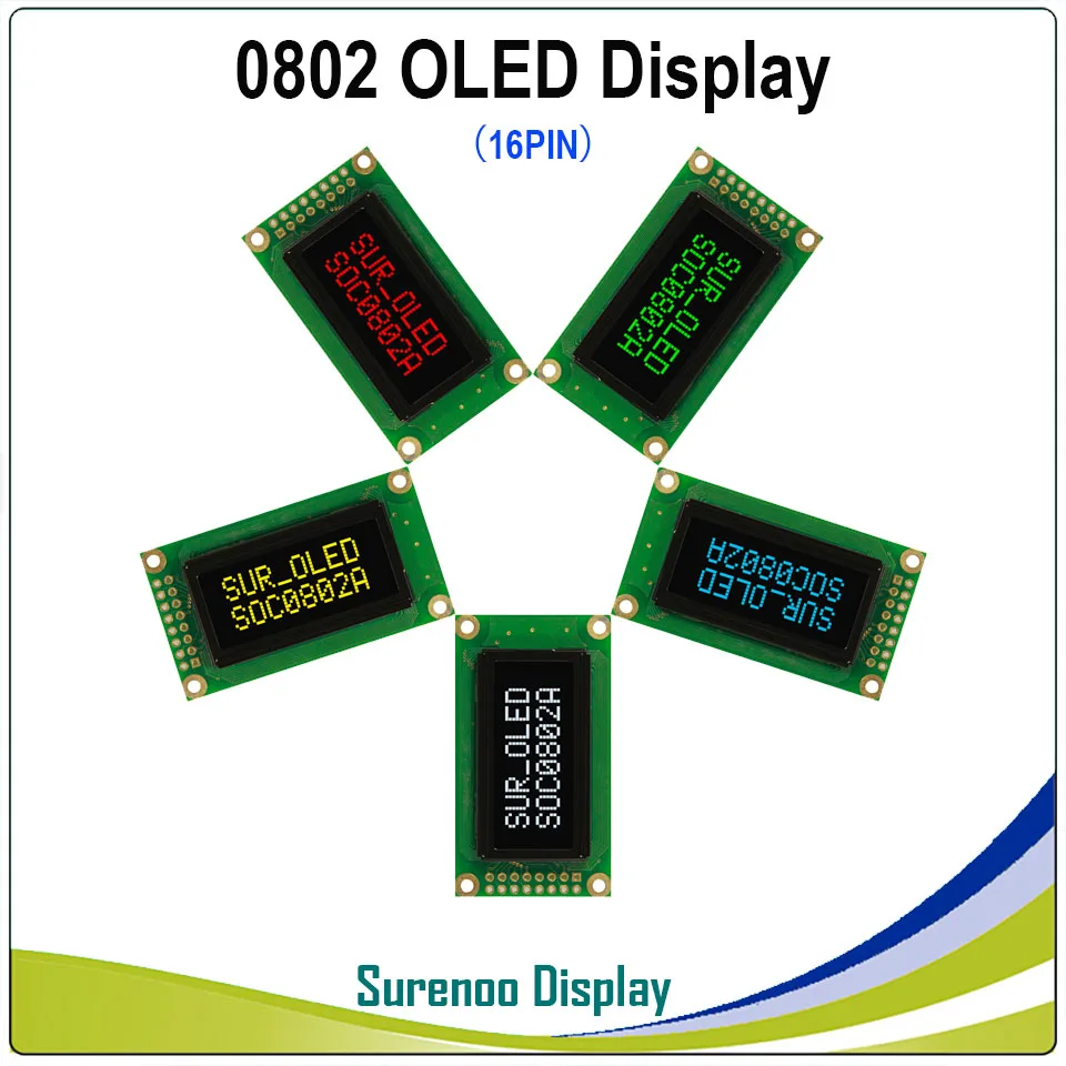 Оригинальный OLED дисплей 0802 параллельный совместимый 802 8*2 символ ЖК модуль LCM