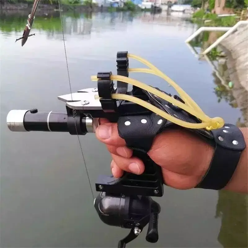 

Card ball slingshot fishing judge professional powerful precision wheel laser hand guard bow Outdoor Hunting Catapult Darts