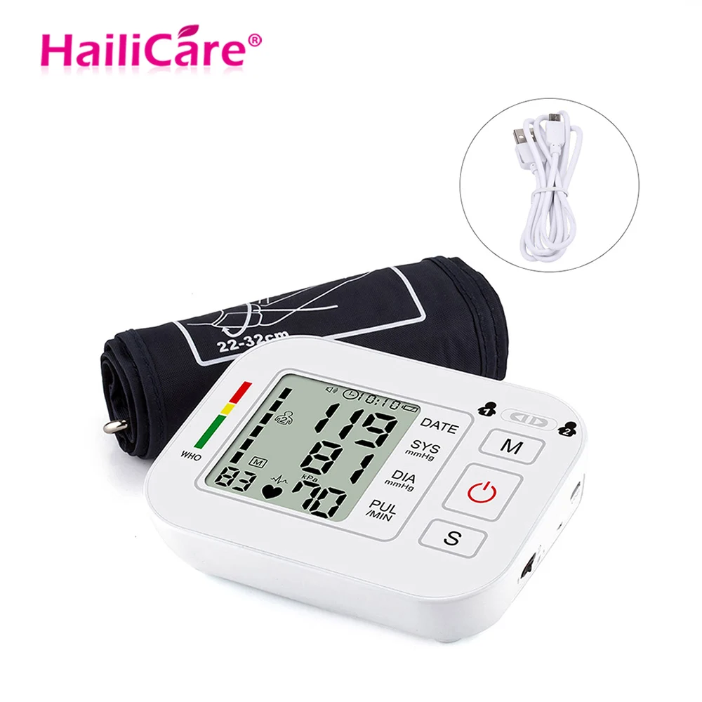 Automatic Upper Arm Blood Pressure Monitor LCD Heart Beat Rate Pulse