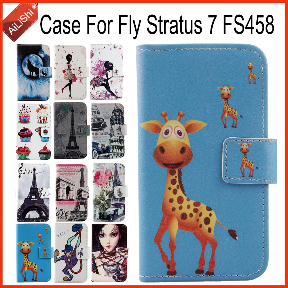 

AiLiShi Factory Direct! Case For Fly Stratus 7 FS458 Book Flip Hot Leather Case Exclusive 100% Special Phone Cover Skin+Tracking