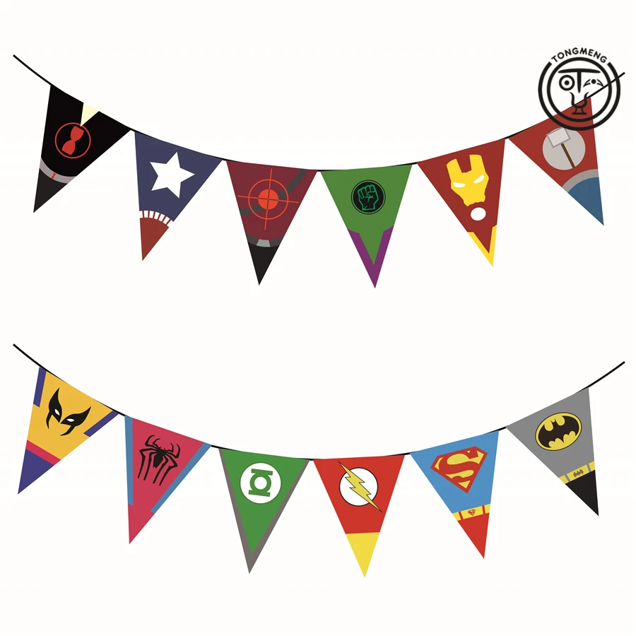 Superhéroe vengadores Banner Ironman Batman Superman Baby Shower cumpleaños fiesta decoraciones niños evento Fiesta suministros AW-0745