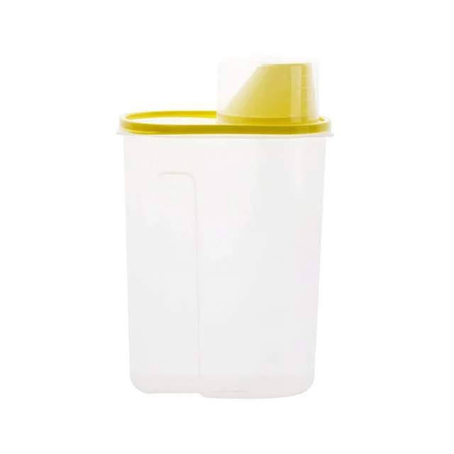 Cereal Container with Pour Spout Measuring Cup Plastic Clear Food Saver