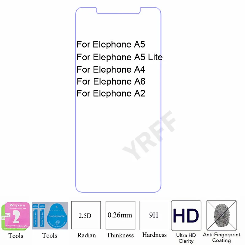 2 шт. 2.5D 0 25 мм 9H для Elephone A5 Lite A2 A4 A6 закаленное стекло Защита экрана Защитная пленка