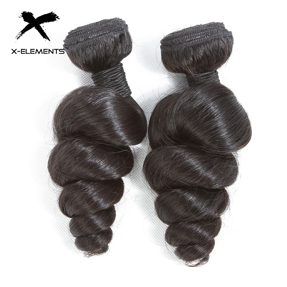 X-Elements Brazilian Loose Wave Hair 134 Bundles Deals Natural Color Human Hair Extensions 8-26 Non Remy Hair Weave Bundles (17)