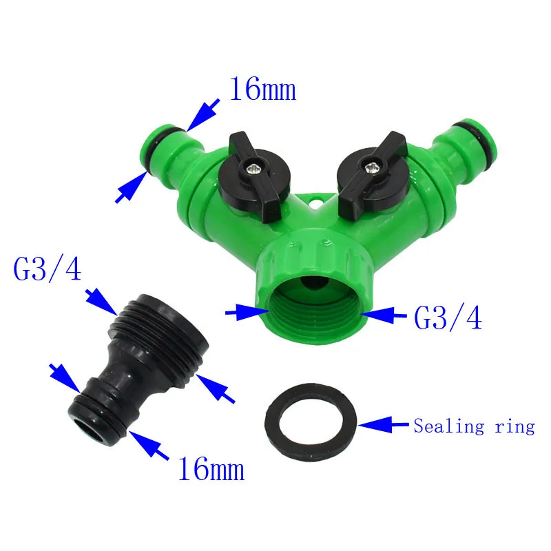 Wxrwxy садовый кран 2 способа крана 5/8 быстрый разъем 3/4 женский поливочный клапан разветвитель полива 1 шт