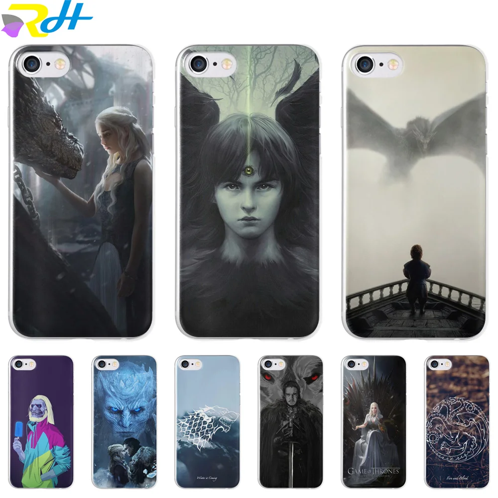Phone Case Fashion Game Thrones For iPhone Xr Xs for 5G 5S SE 6 6s 7 8 Plus Dragon mother Soft silicone Cover | Мобильные телефоны