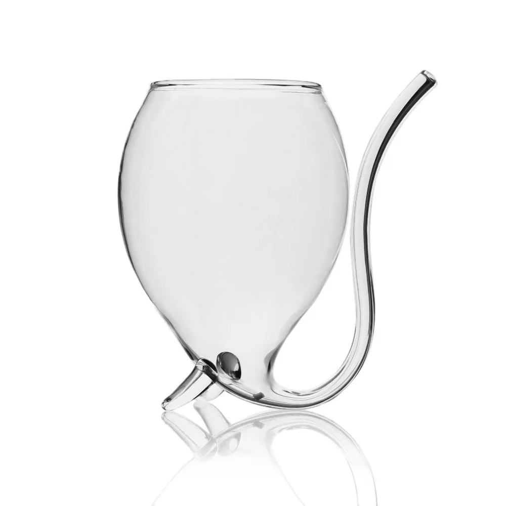 Креативные стеклянные стаканы объемом 300 мл, 1 шт., Devil red wine glass, прозрачная Кружка со встроенной трубой для питьевой воды, соломенная чашка для домашнего бара