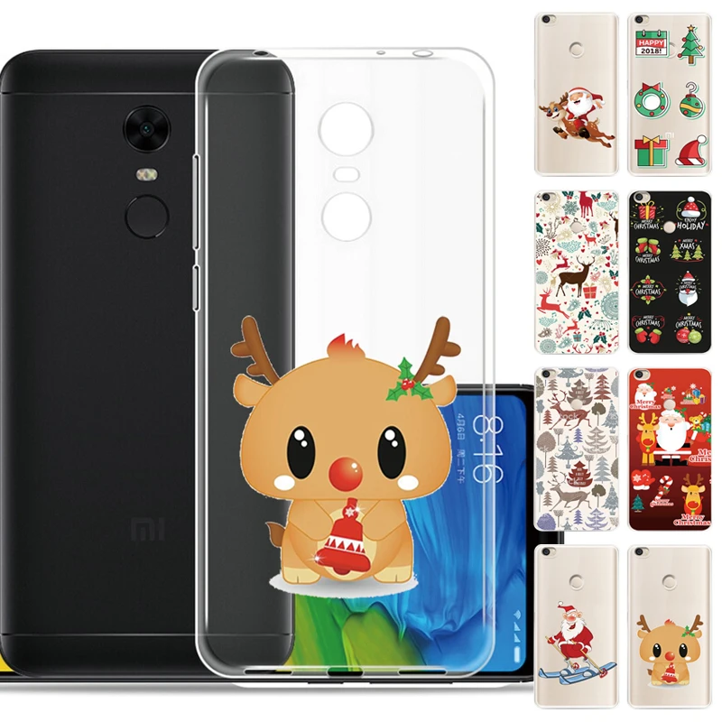 For New year Merry Christmas Case for Xiaomi Redmi 5 Plus 5.99&quot Thin Soft Silicone Phone Cover Capa Funda |