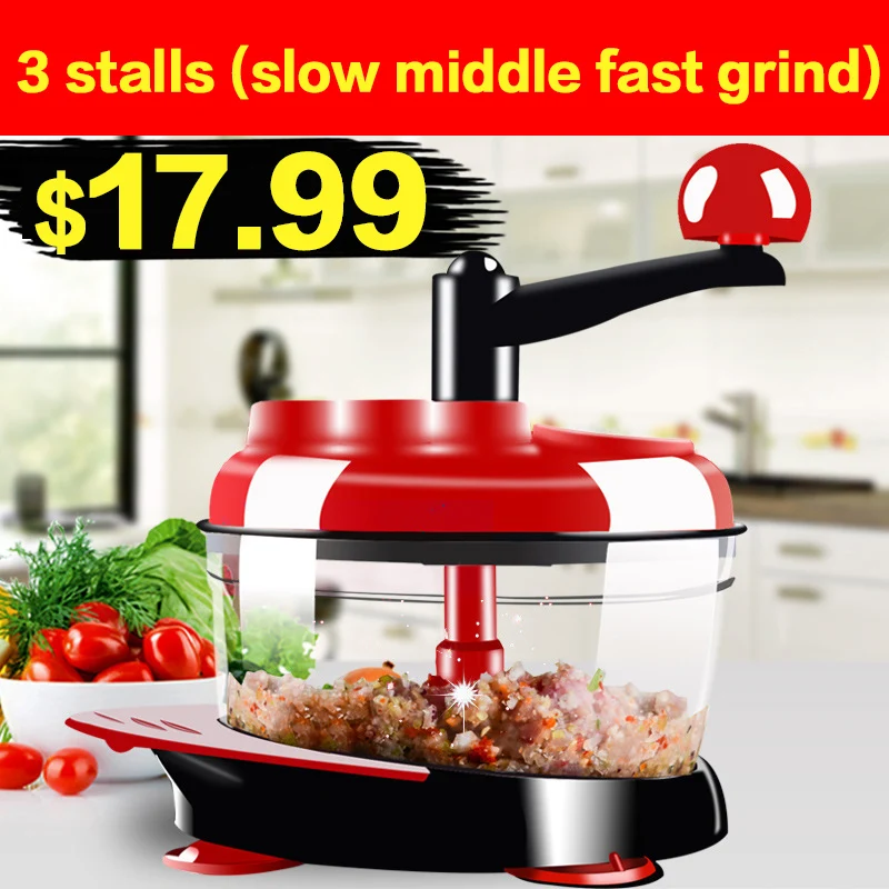 2017 new Multi function Kitchen Manual Food Processor Household Meat Grinder Vegetable Chopper Quick Shredder Cutter