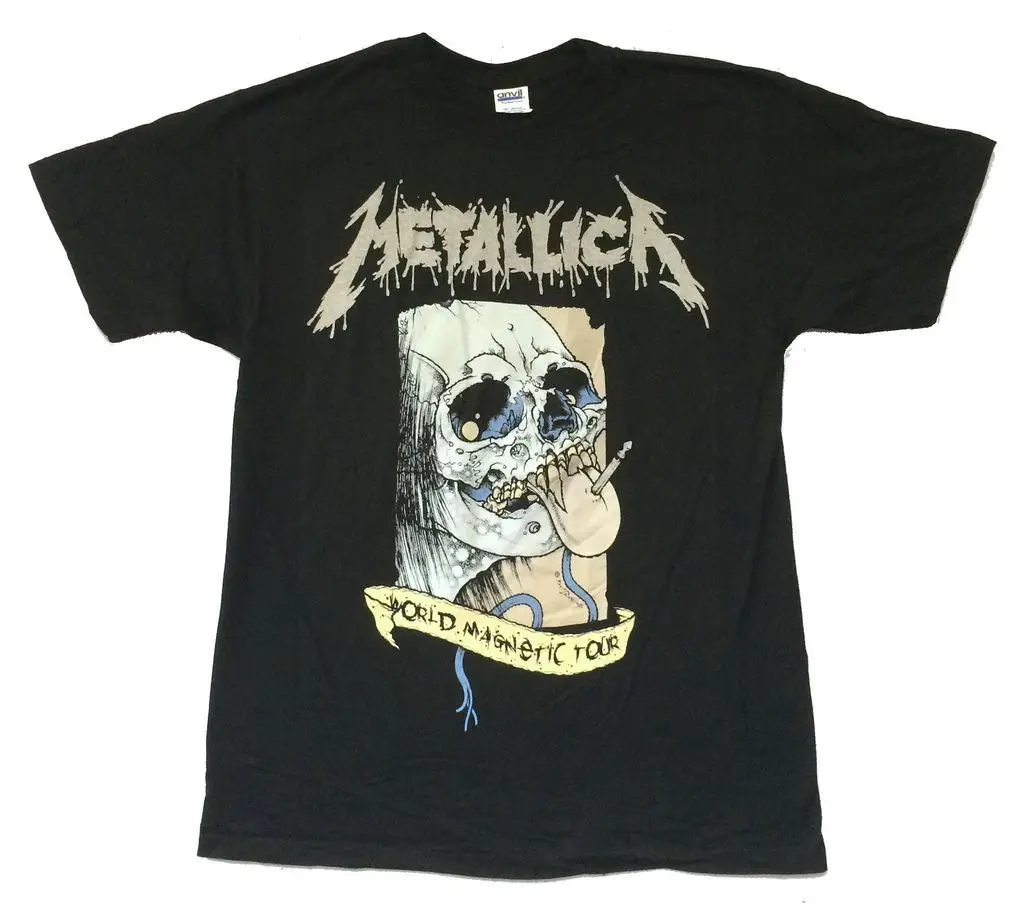 Metallica вечер pushead череп Death Magnetic 2009 Tour Черная Рубашка Новый Официальный | Мужская