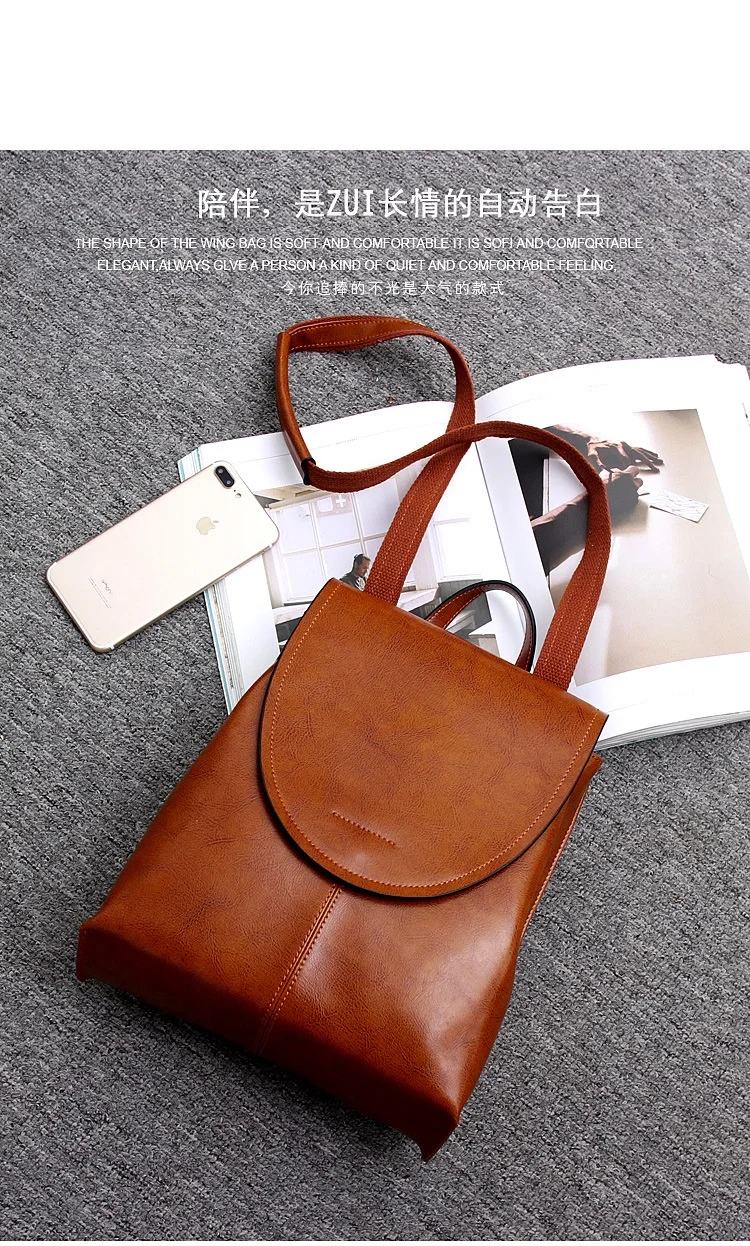 

2018 new 100% leather women's bag, soft face restoring ancient school lady Shoulder Bag Backpack fashion trend female bag