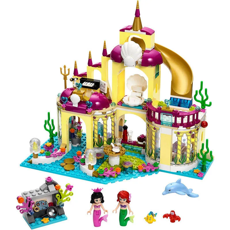 Игрушки обучающая Модель Строительные кирпичи подводный дворец Волшебная ледяная принцесса девушка техника дизайнер Кирпичи игрушки для детей# E