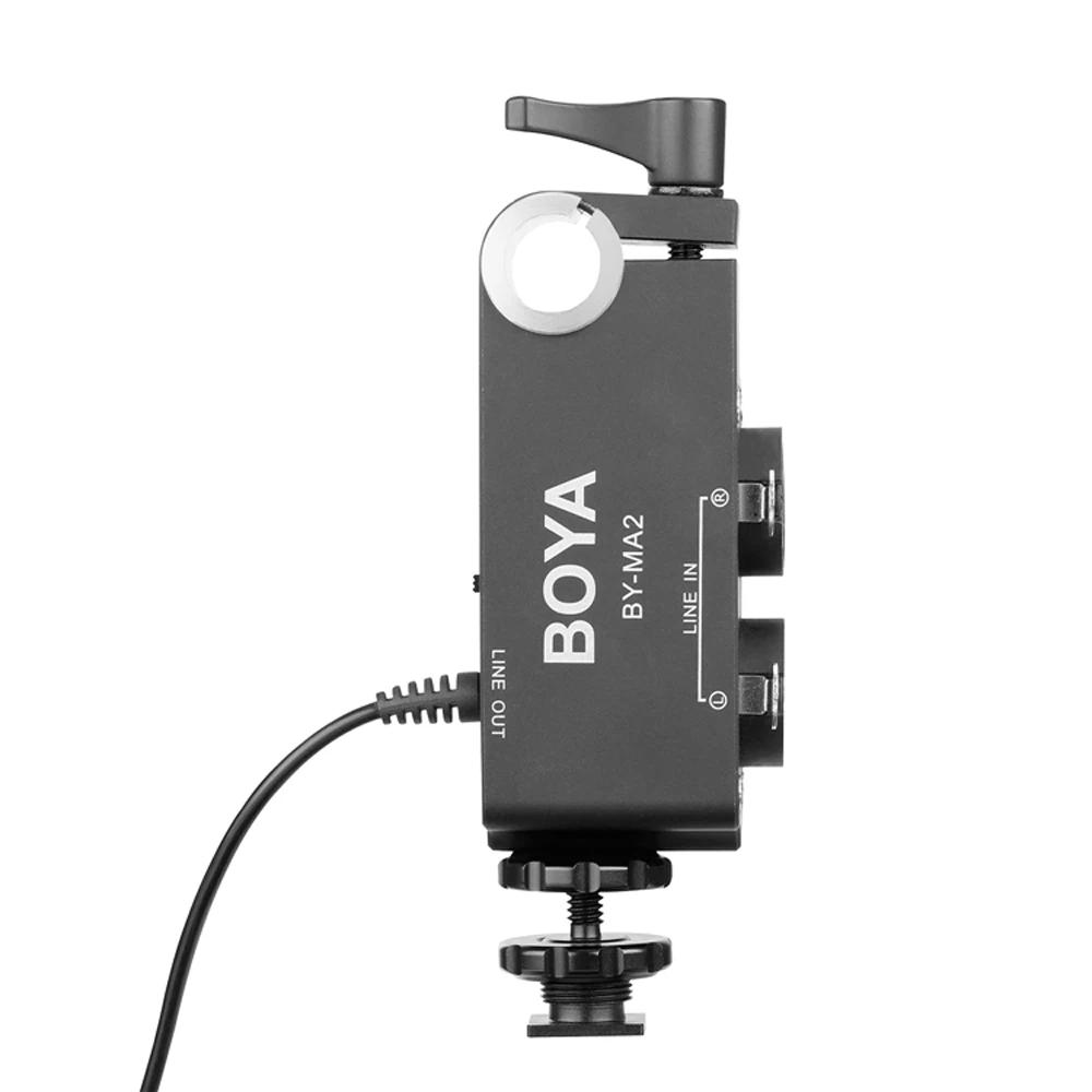 BOYA BY MA2 аудио микшер Двухканальный для DSLR камеры видеокамеры 15 мм 19 стержень