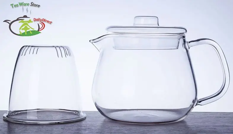 1 чайный набор-485 мл термостойкий стеклянный цветочный чайник с заваркой и крышкой+ 4 чайные чашки с двойными стенками 90 мл