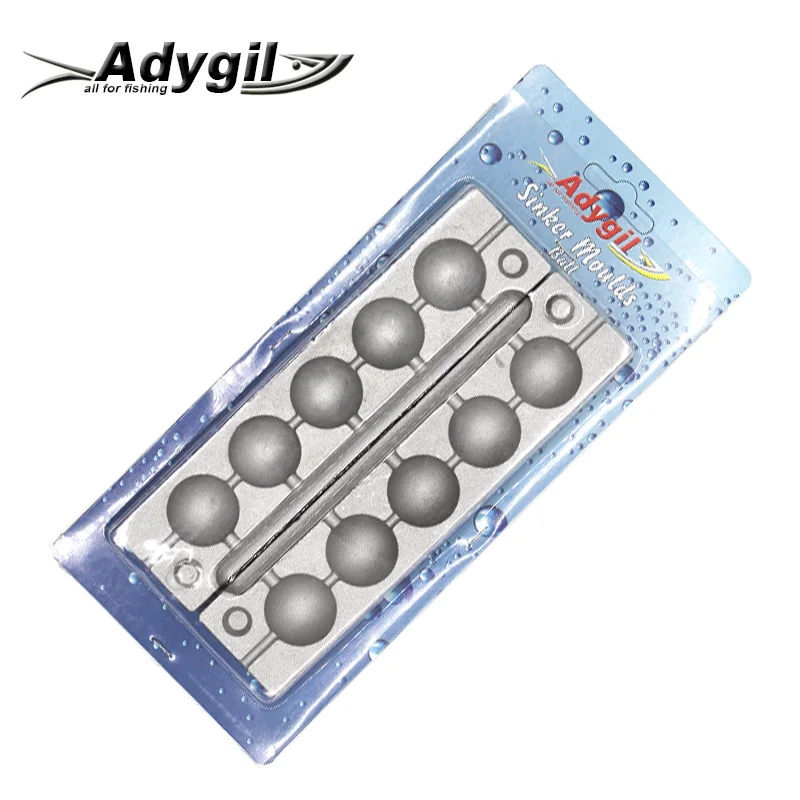 Adygil DIY рыболовный шар грузило прессформы ADBASM/#8 шариковый грузило 100 г 5 полостей - Цвет: silvery