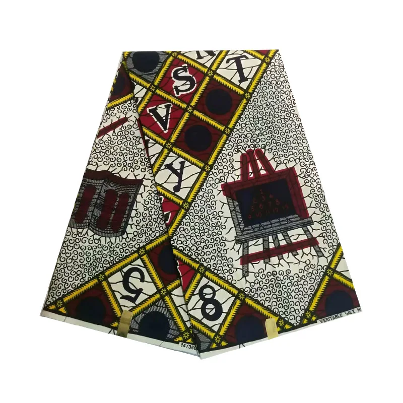 soft African Wax 100% cotton 6 yards/piece ankara block printed in fabric hot sale for woman V-L 398 afbeelding