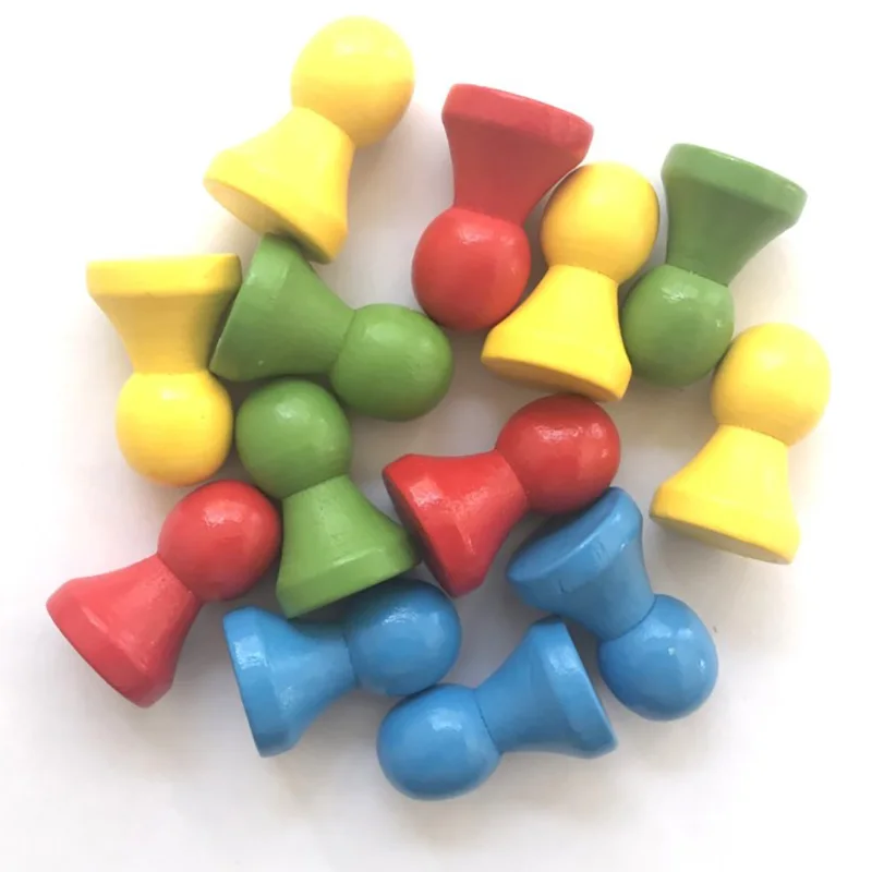 

20 Pcs/Set DIY Colorful Chess Pieces Board Game Wood Games Accessories