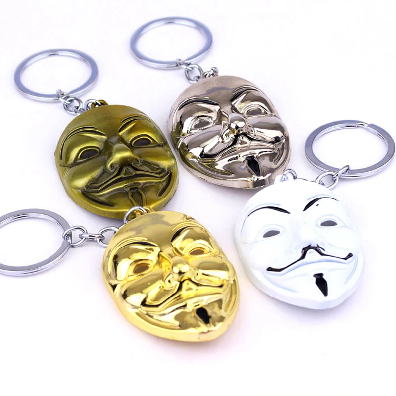 Dongsheng V für Vendetta Keychain 4 farben Maske Schlüssel Kette Hot film Schlüssel Ring Halter Anhänger Chaveiro Schmuck Souvenir YS10015