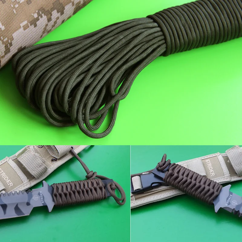 Paracord 550 Парашютная Веревка 7 жила кабеля 10 метров, наружные комплекты, аксессуары для ножей, DIY материал ручки ножа OD зеленый