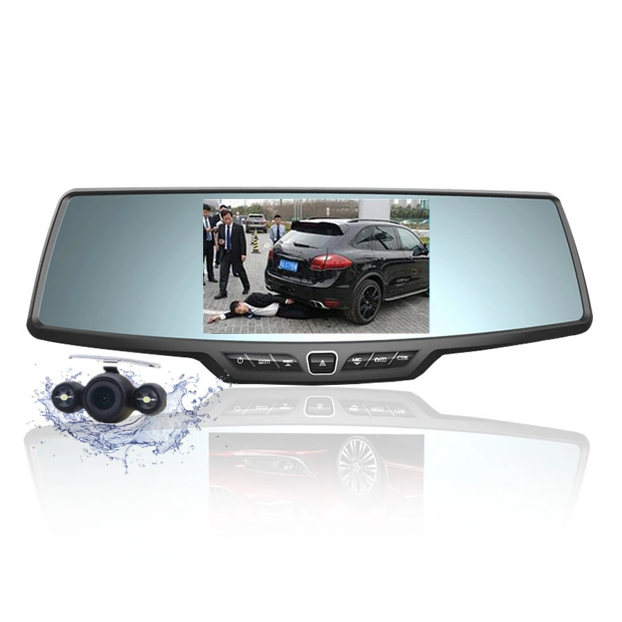 

Ecartion 4.3" Upgrade Car DVR Dual Lens Rearview Mirror Car Camera Full HD 1080P Dash Cam Video Recorder Vehicle Camera Parking