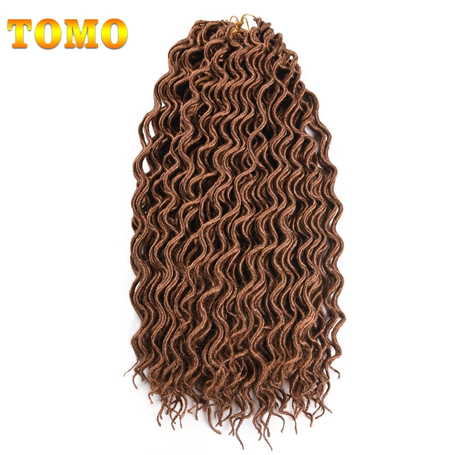 TOMO 18 дюймов Faux Locs Curly волосы кроше для наращивания синтетические косички волос 24 корня Омбре крючком косички богиня Locs блонд цвет