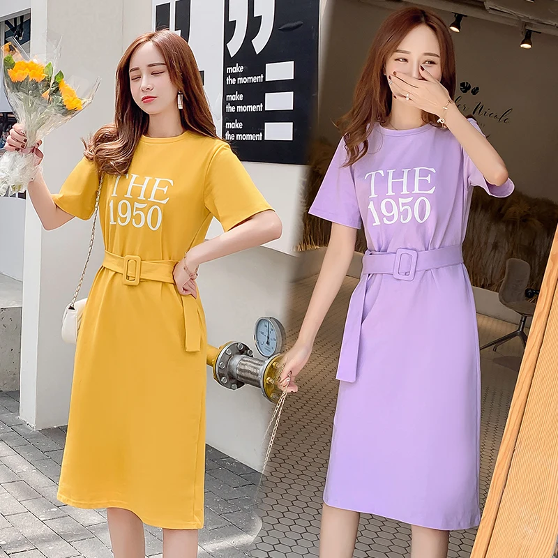 

2063# Ties Waist Cotton Maternity Nursing Long Tees Summer Casual T Shirt for Pregnant Women Slim Pregnancy Feeding T-shirt Tops