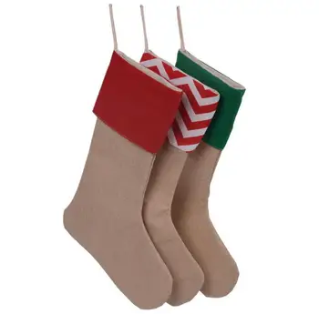 

30*45cm Canvas Christmas Stocking Christmas Gift Bag Stocking Christmas Tree Decoration Socks Xmas Stockings 9 Styles 120pcs