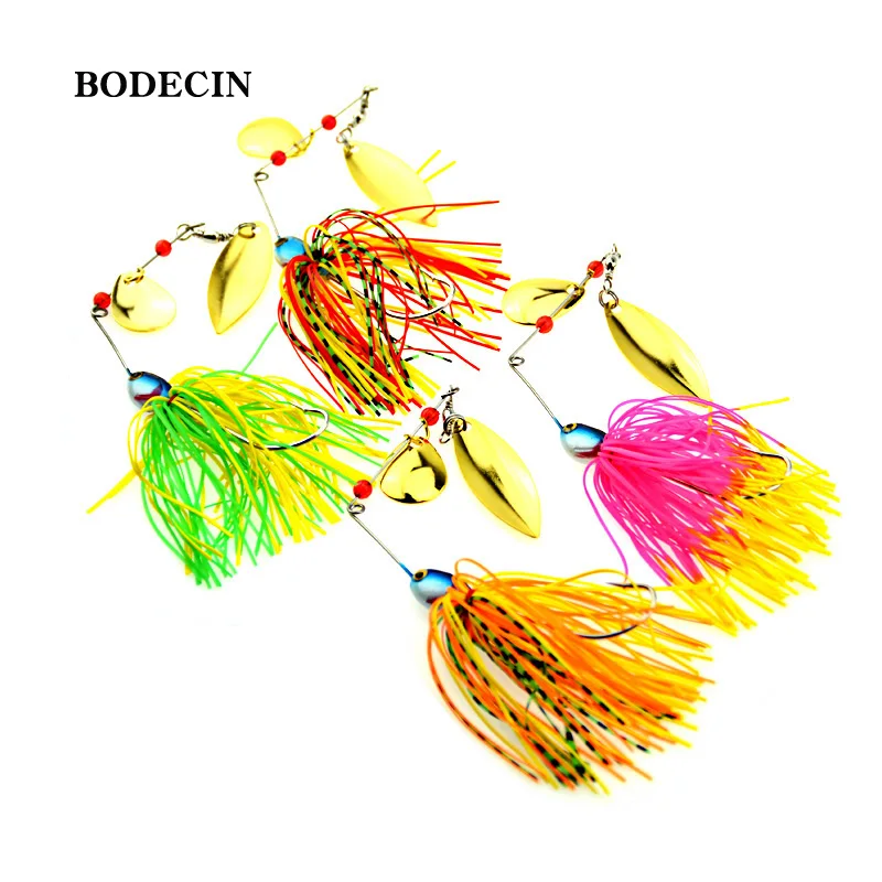 4PCS Fishing Lure Wobblers Lures Sinking Spinners 17G Spoon Bait Tackle Artificial Baits Metal Sequins Chartreuse Spinnerbait (1)