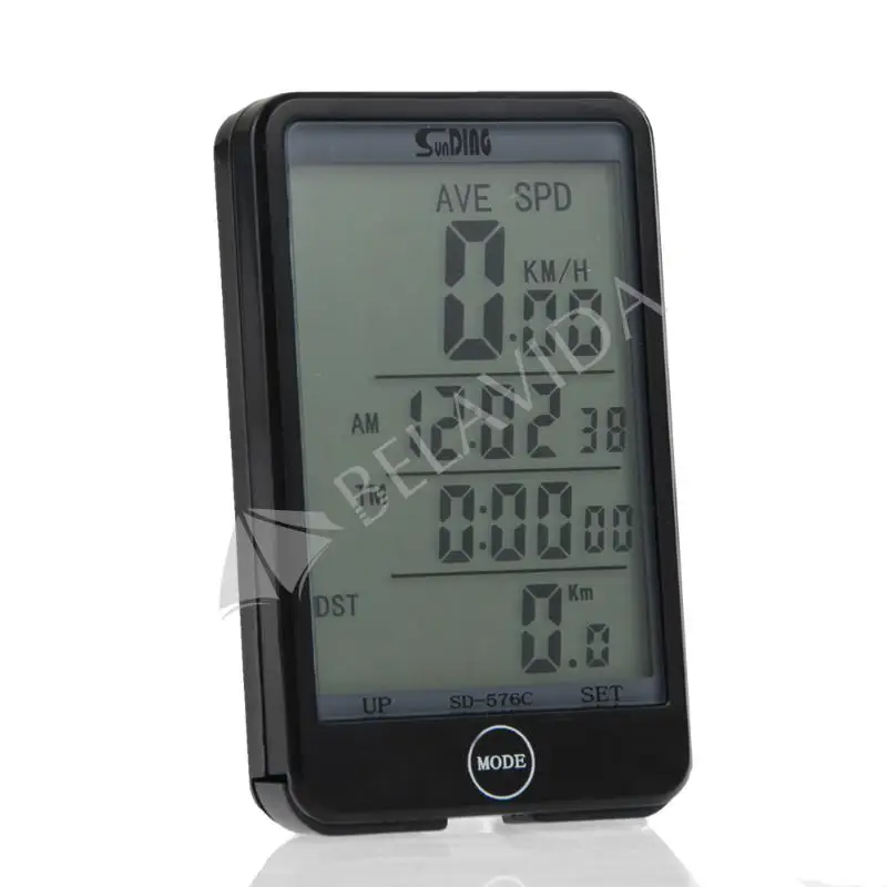 Wireless LCD Backlight Bike Bicycle Cycling Computer Odometer Speedometer New