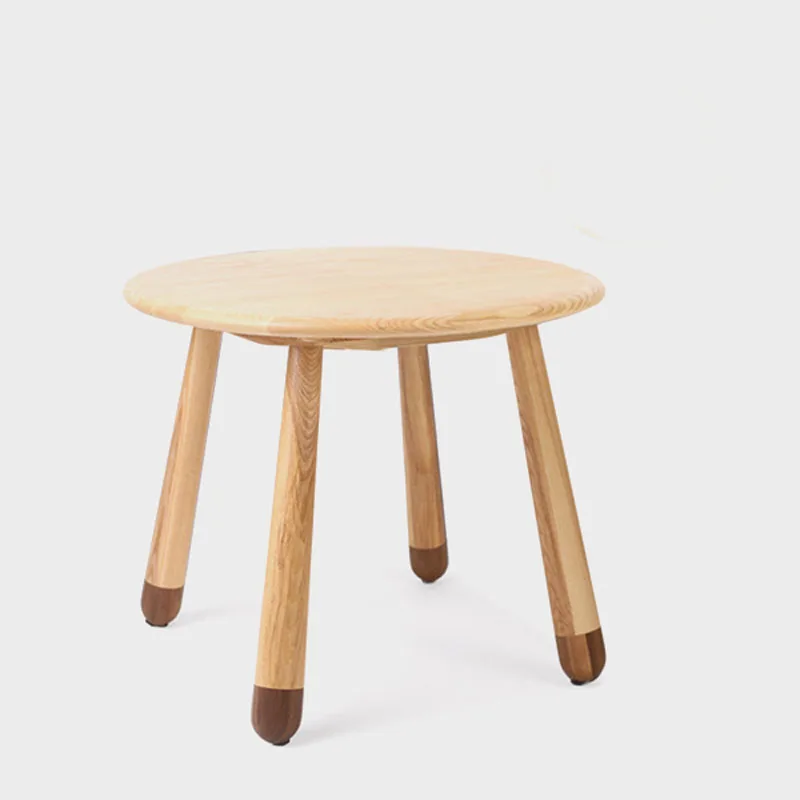 60CM Round Children Table Ash Wood End Table