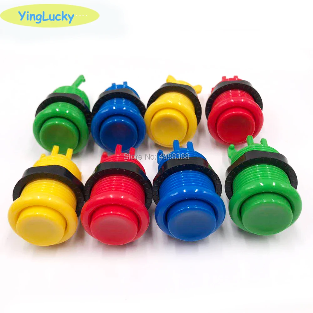 

American Style Push Arcade Buttons with Microswitches 28mm Mounting Hole Long Arcade Button for Games Parts