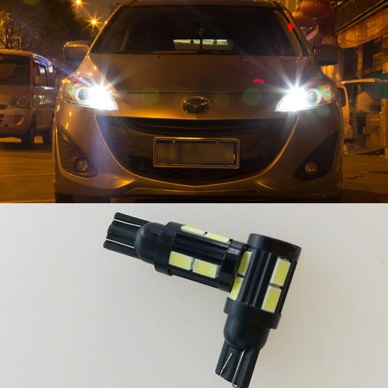

2pcs Superbright Car LED Light Source W5W T10 5630-10SMD Width Lamp Daytime Running Light DRL Parking Lamp Bulb Car Styling