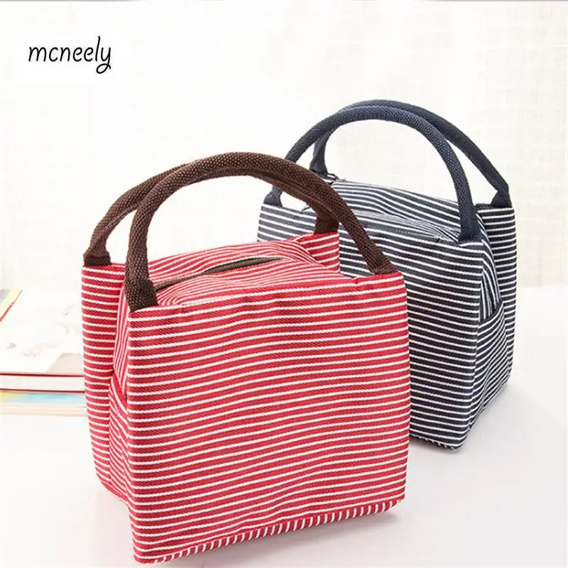 

New Fashion Portable Insulated Canvas lunch Bag Insulation Package Portable Waterproof Canvas Lunch Bags