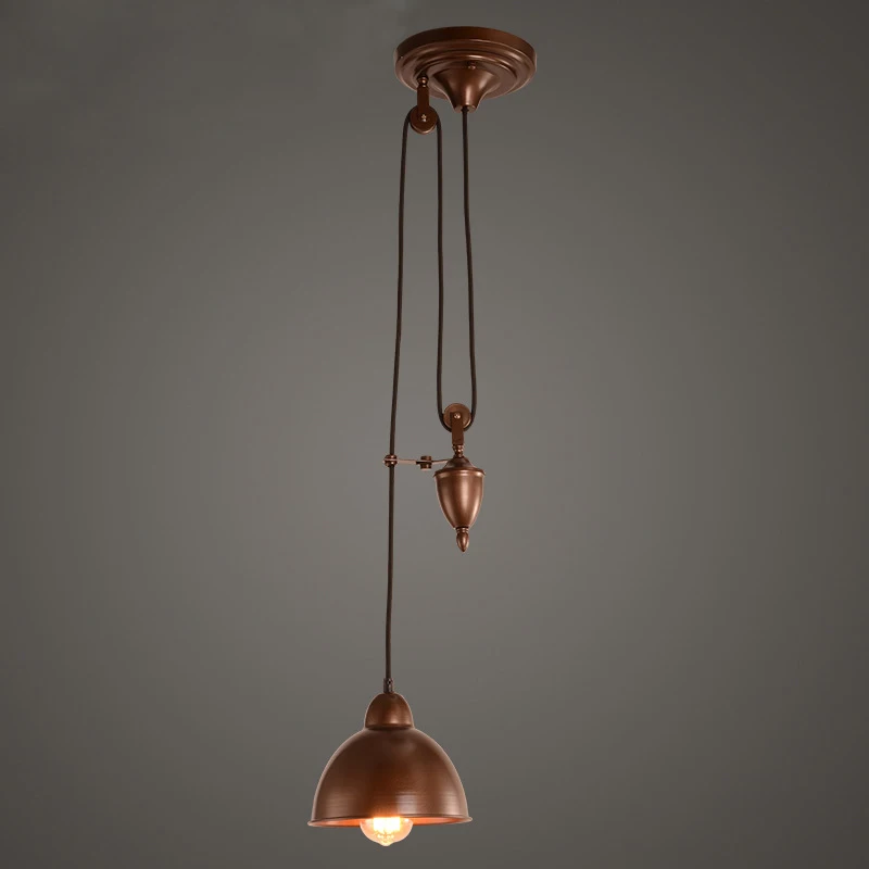 

Pendant light Single head lamp E27 Socket Iron Art Rise and Fall Long wire Vintage Industal design for bar hotel coffe shop