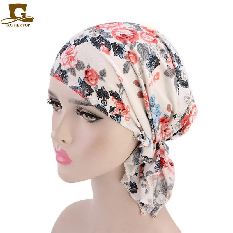 Pre Tied Bandana Turban Chemo Beanie Head Scarf Sleep Hair Cover Hat for Cancer