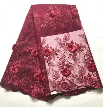 

Latest Blue/Black/Red African Guipure Lace Fabric 2019 High Quality Embroidered French Tulle Lace Fabric For Wedding Party Dress