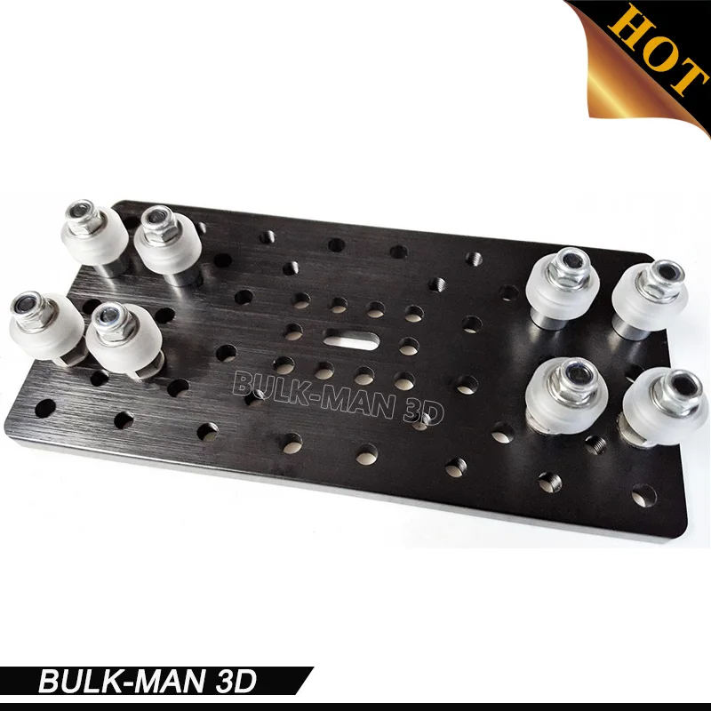 

Black Anodized Aluminium C-Beam Double Gantry Plate Set with V-Slot Solid V Wheel Kit for CNC Machine Parts