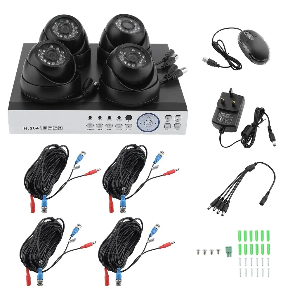 

1080P Nigh Vision Network Webcam 4 Channel Home Security System 200W AHD Surveillance Kit Outdoor CCTV System UK Plug Warehouse