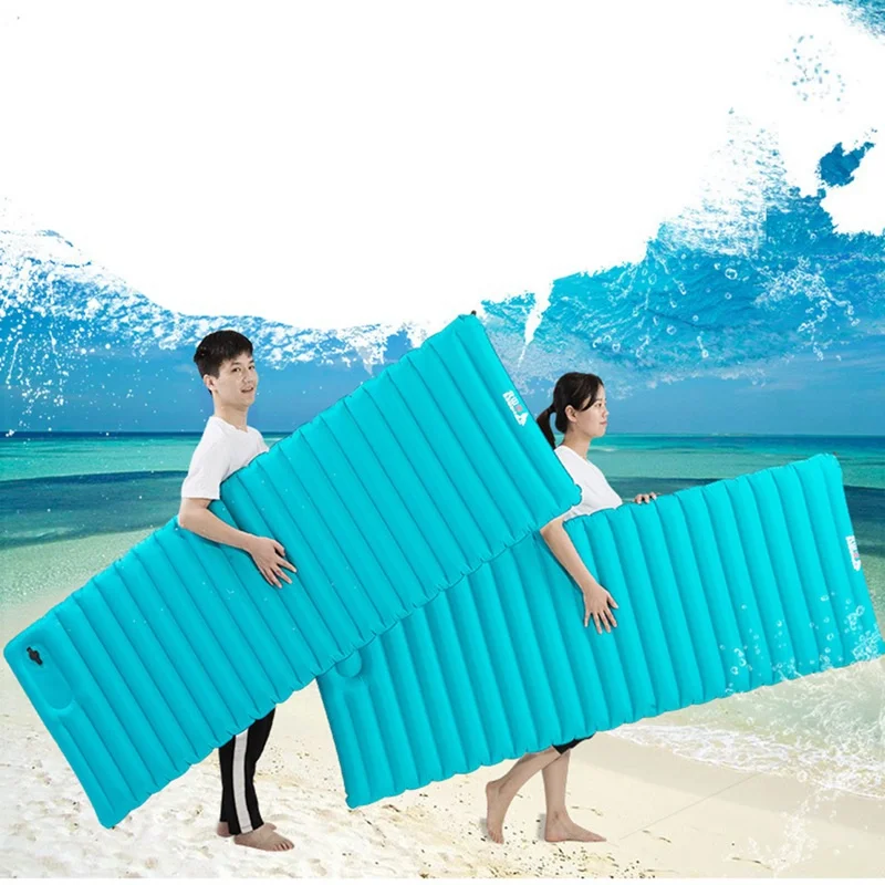 

Inflating Air Camping Roll Mat Sleeping Bed Mattress Bag Camping Pad Picnic Beach Mat Air Mattress Bed Mats Pillow Built in Pump