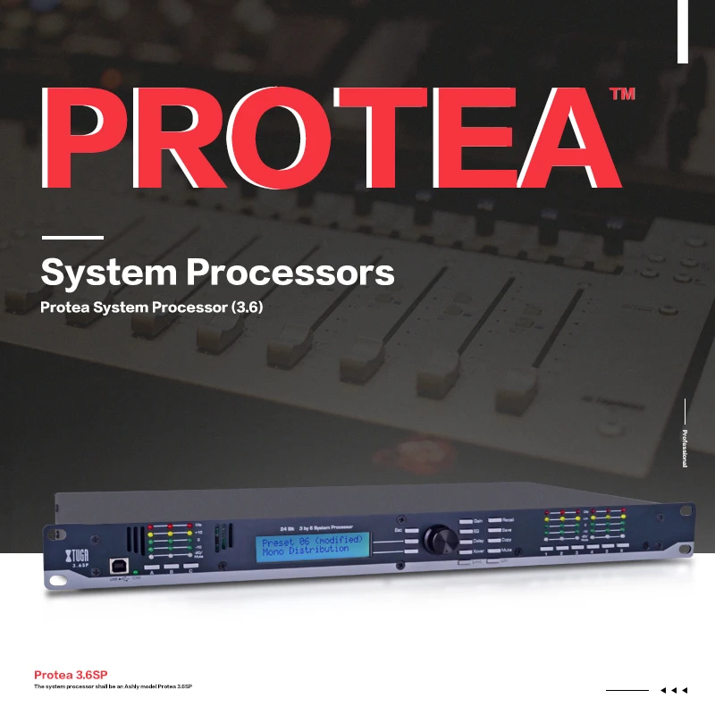 

XTUGA 3.6SP sound system for stage performance processor Loudspeaker Management System 3 Input 6 Output digital audio proces