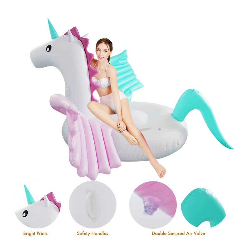 2018 Новый Дизайн гигантский rainbow Unicorn бассейна 250*220*165 см Pegasus Для женщин Одежда заплыва широкий надувные ездить -на воде игрушка piscina