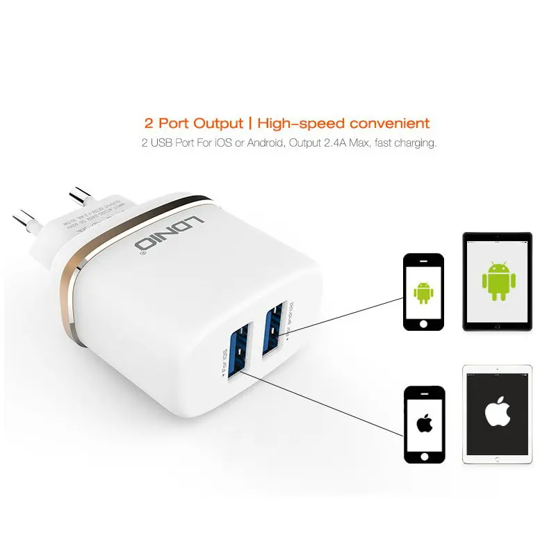 Многоконтурная защита двойное USB высокоскоростное дорожное зарядное устройство