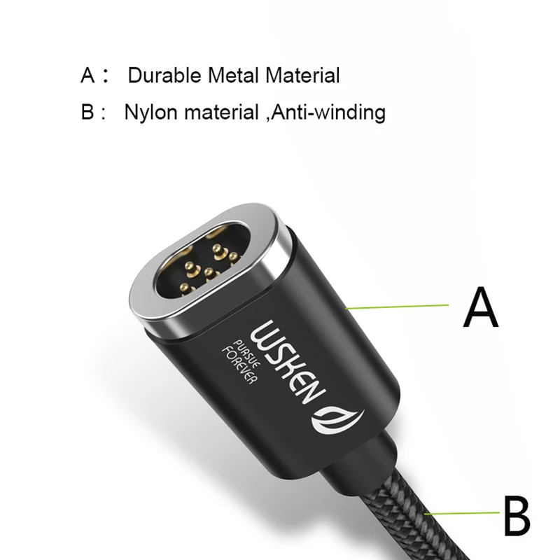 WSKEN magnética Cable de carga Micro USB de tipo c USB-C rápido de carga de datos para Samsung S9 S8 Huawei xiaomi para iPhone Cable tipo-C